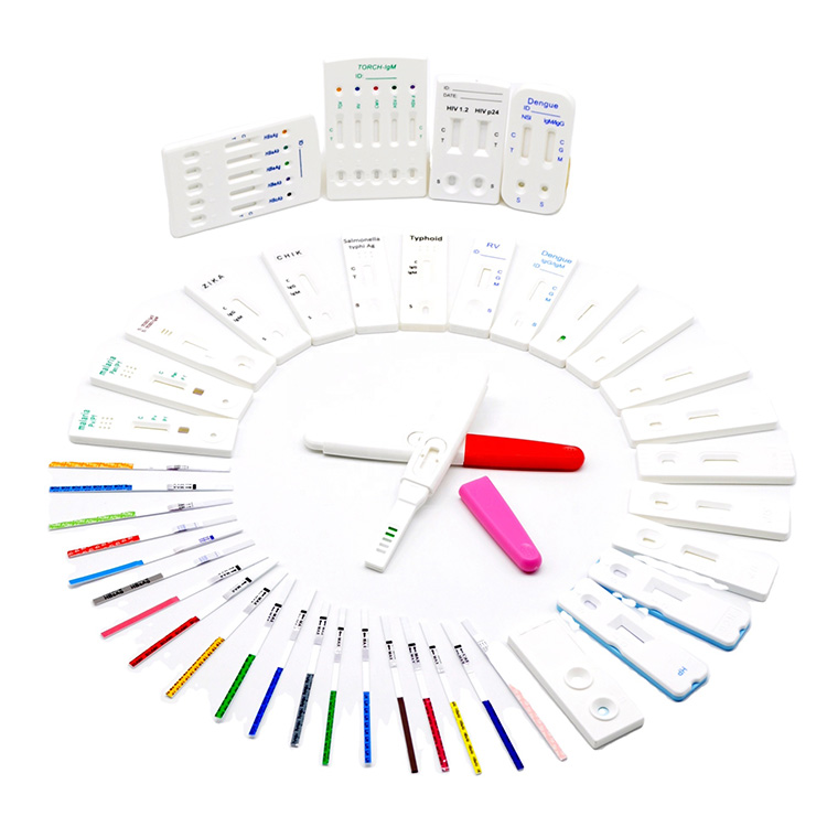 Antigen yolondola kwambiri yachipatala komanso yoletsa matenda a malungo Igg Igm Hiv Hcg Flus Pcr A+b Swab Rapid Test Kit