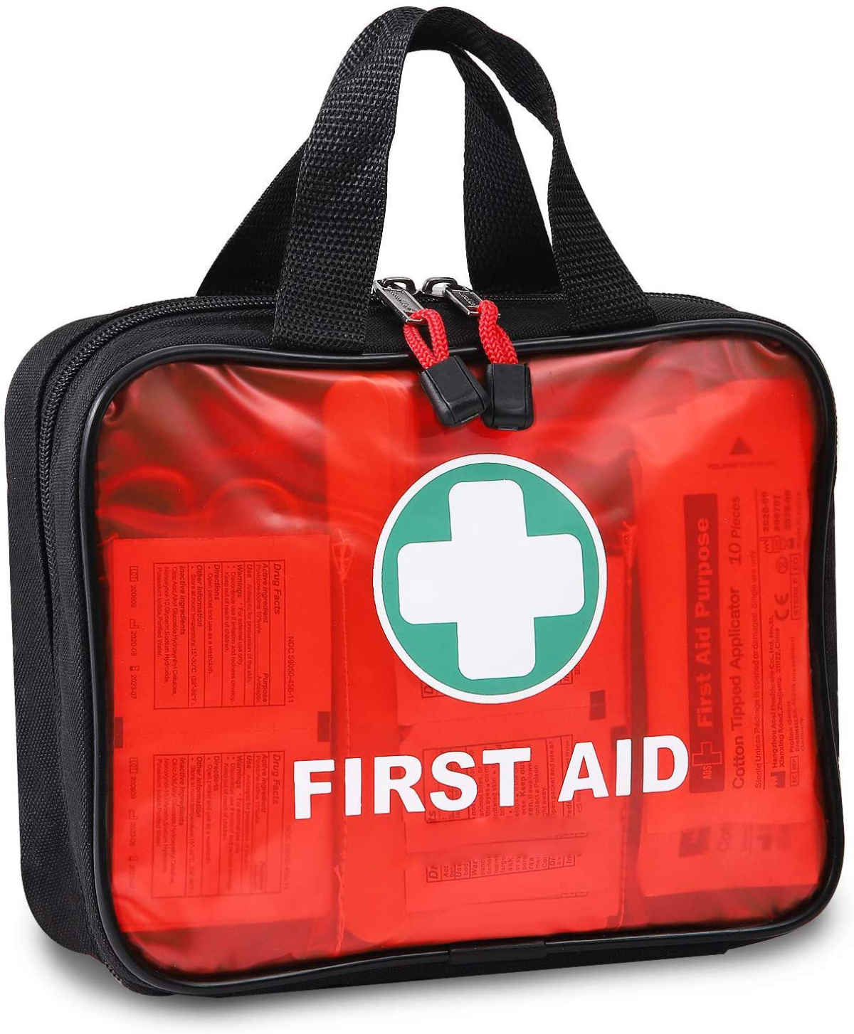 Red First Aid Handbag yokhala ndi 200 Piece Hospital Grade Medical Supplies